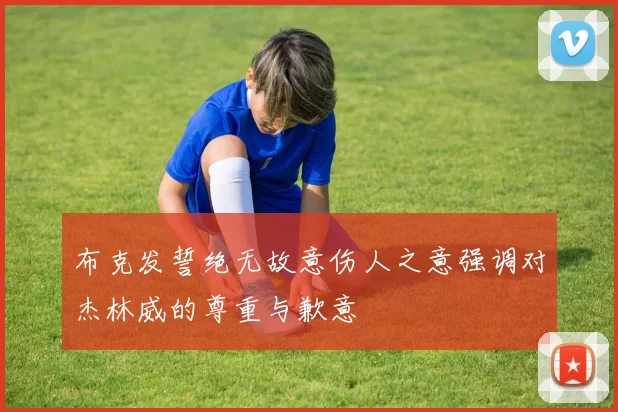 布克发誓绝无故意伤人之意强调对杰林威的尊重与歉意
